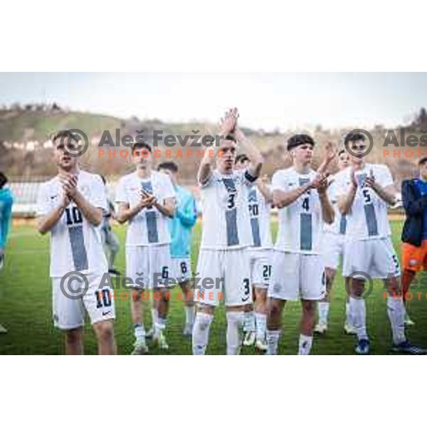 in action during UEFA Euro U19 2024 Championship qualifier football match between Spain and Slovenia in Lendava, Slovenia on March 20, 2024. Photo: Jure Banfi