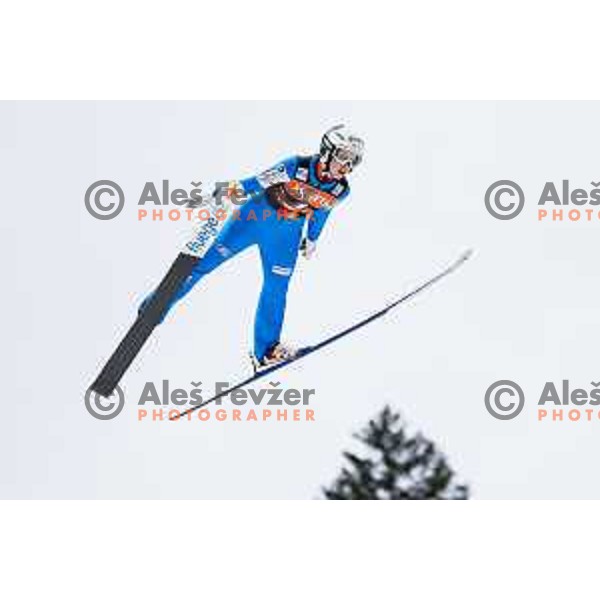 Tina Erzar of Slovenia in action during the final round of FIS Ski Jumping competition in Planica, Slovenia on March 21, 2024