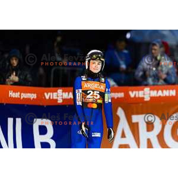 Nika Kriznar of Slovenia in action during the final round of FIS Ski Jumping competition in Planica, Slovenia on March 21, 2024