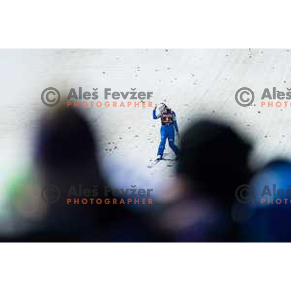 Tina Erzar of Slovenia in action during the final round of FIS Ski Jumping competition in Planica, Slovenia on March 21, 2024