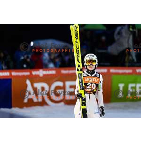 Ema Klinec of Slovenia in action during the final round of FIS Ski Jumping competition in Planica, Slovenia on March 21, 2024