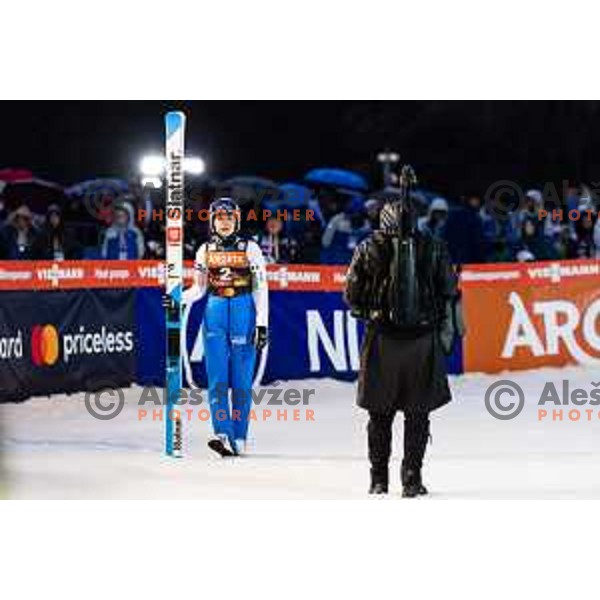 Taja Bodlaj of Slovenia in action during the final round of FIS Ski Jumping competition in Planica, Slovenia on March 21, 2024