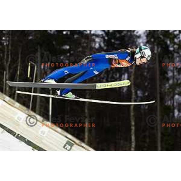 Nika Kriznar of Slovenia in action during the final round of FIS Ski Jumping competition in Planica, Slovenia on March 21, 2024