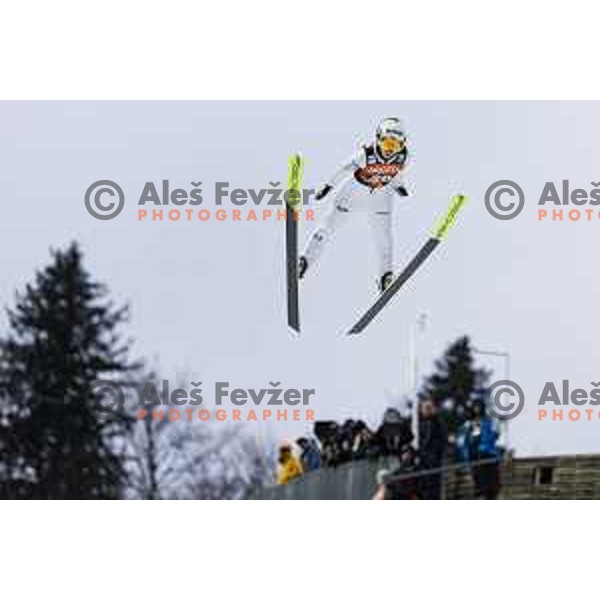 Ema Klinec of Slovenia in action during the final round of FIS Ski Jumping competition in Planica, Slovenia on March 21, 2024