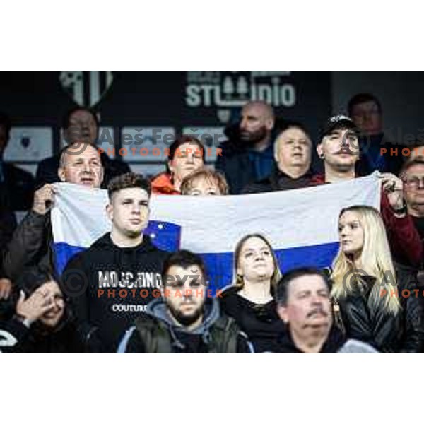 Slovenia supporters during UEFA Euro U21 2025 Championship qualifier football match between Slovenia and Bosnia & Herzegovina in Fazanerija, Murska Sobota, Slovenia on March 22, 2024. Photo: Jure Banfi