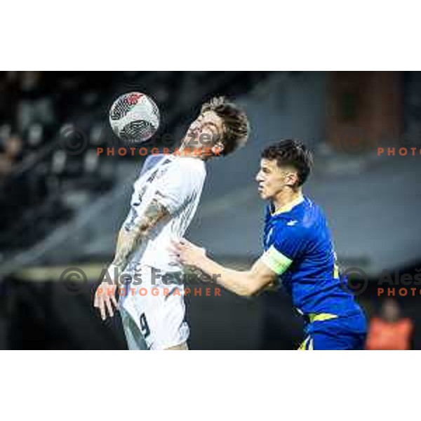 Tio Cipot in action during UEFA Euro U21 2025 Championship qualifier football match between Slovenia and Bosnia & Herzegovina in Fazanerija, Murska Sobota, Slovenia on March 22, 2024. Photo: Jure Banfi