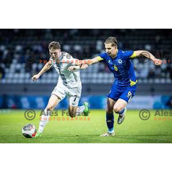 in action during UEFA Euro U21 2025 Championship qualifier football match between Slovenia and Bosnia & Herzegovina in Fazanerija, Murska Sobota, Slovenia on March 22, 2024. Photo: Jure Banfi