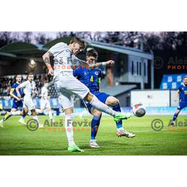 Tio Cipot in action during UEFA Euro U21 2025 Championship qualifier football match between Slovenia and Bosnia & Herzegovina in Fazanerija, Murska Sobota, Slovenia on March 22, 2024. Photo: Jure Banfi