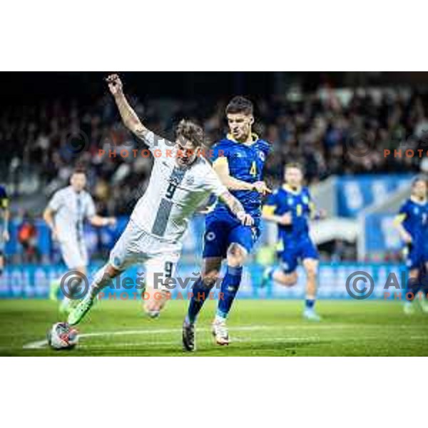 Tio Cipot in action during UEFA Euro U21 2025 Championship qualifier football match between Slovenia and Bosnia & Herzegovina in Fazanerija, Murska Sobota, Slovenia on March 22, 2024. Photo: Jure Banfi