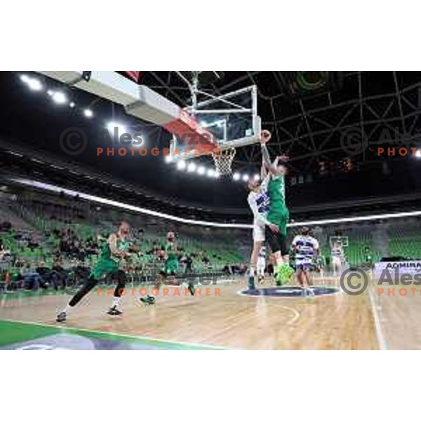 Alen Omic in action during ABA League 2023-2024 regular season basketball match between Cedevita Olimpija and Mornar Barsko Zlato in Ljubljana, Slovenia on March 23, 2024