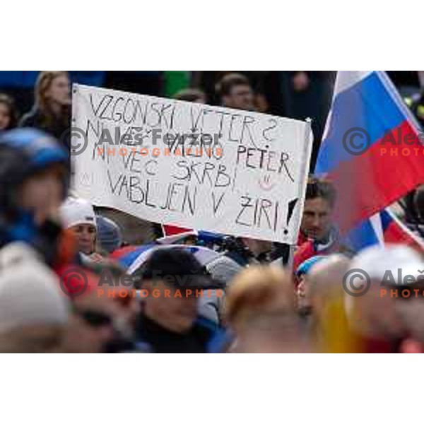 Farewell celebration after Peter Prevc of Slovenia finished his competitive days at the Final of the World Cup ski jumping, Planica, Slovenia on March 23, 2024