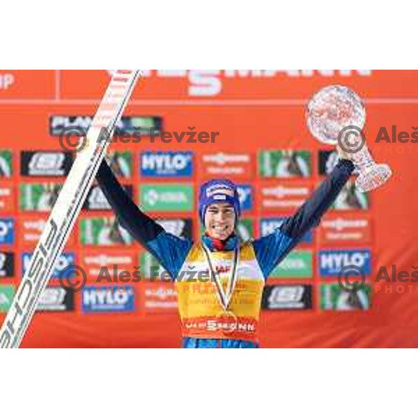 Stefan Kraft (AUT), overall winner of the World Cup ski jumping in 2023/2024 season, Planica, Slovenia on March 23, 2024