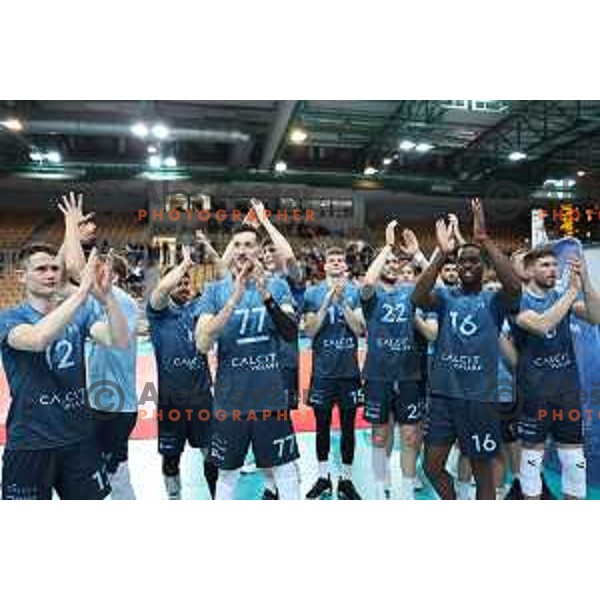 Uros Pavlovic in action in the Final of Slovenian Cup volleyball match between Calcit Volley and Maribor I Vent, Final in Koper, Slovenia on March 24, 2024