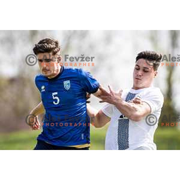 in action during UEFA Euro U19 2024 Championship qualifier football match between Slovenia and Kosovo in Lendava, Slovenia on March 26, 2024. Photo: Jure Banfi