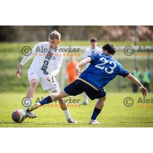 in action during UEFA Euro U19 2024 Championship qualifier football match between Slovenia and Kosovo in Lendava, Slovenia on March 26, 2024. Photo: Jure Banfi