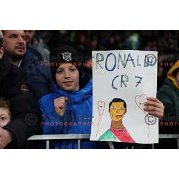 Ronaldo\'s Fans during a friendly football match between Slovenia and Portugal in Ljubljana, Slovenia on March 26, 2024