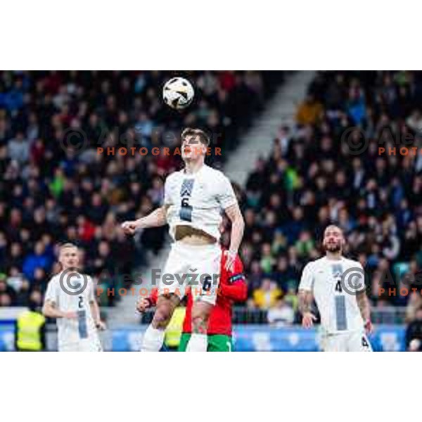 Jaka Bijol of Slovenia in action during Friendly football match between Slovenia and Portugal in Stadium Stozice, Slovenia on March 26, 2024. Photo: Grega Valancic