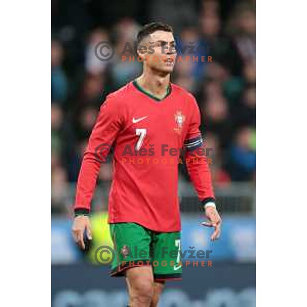 Cristiano Ronaldo of Portugal in action during a friendly football match between Slovenia and Portugal in Ljubljana, Slovenia on March 26, 2024 