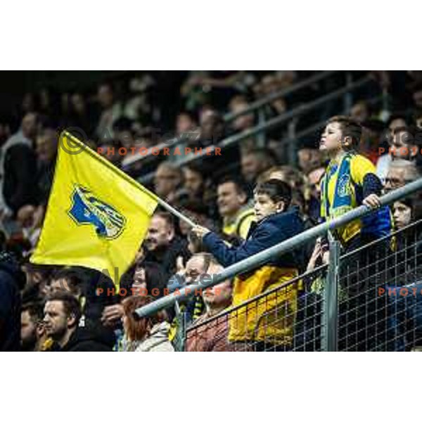 Beltinci supporters during 2.SNL football match between Nafta 1903 and Beltinci Klima Tratnjek in Sportni park Lendava, Slovenia on March 30, 2024. Photo: Jure Banfi