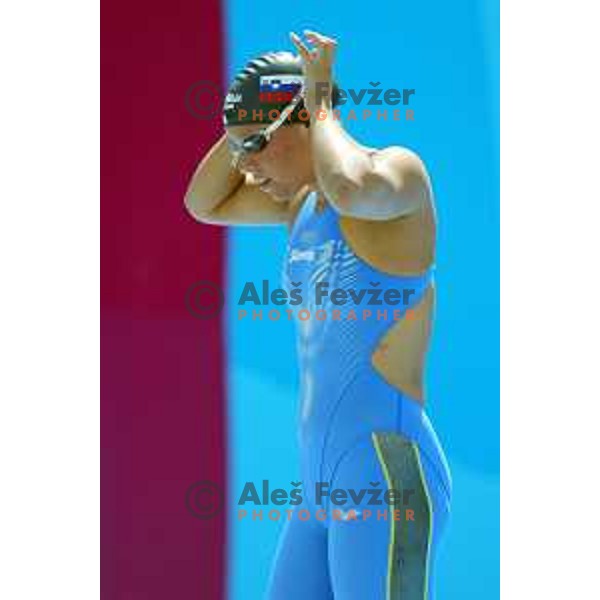 Anja Carman of Slovenia swims at Athens 2004 Summers Olympic games on August 14, 2004