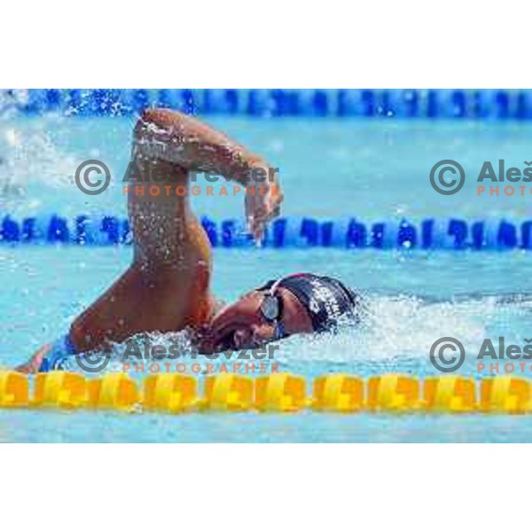 Anja Carman of Slovenia swims at Athens 2004 Summers Olympic games on August 14, 2004