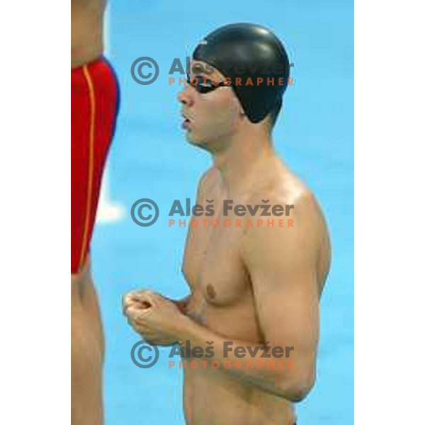 Gordan Kozulj of Croatia competes in 200 meters backstroke at the Athens 2004 Summers Olympic games on August 19, 2004