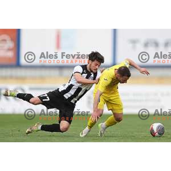 during Prva liga Telemach 2023/2024 football match between Domzale and Rogaska, Slovenia on April 10, 2024