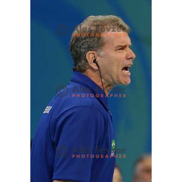 Volleyball match Brasil-Italy in semi-final of Olympic games, Beijing, China 22.8.2008. Brasil won 3:1 and advanced to the Final 