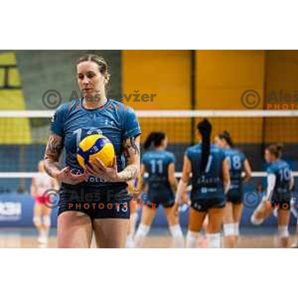 Charuk Lucille June of Calcit Volley in action during the third match the Final of the Slovenian Championship between Calcit Volley and Nova KBM Maribor in Kamnik sport Hall, Kamnik, Slovenia on April 23, 2024. Grega Valancic/ alesfevzer.com