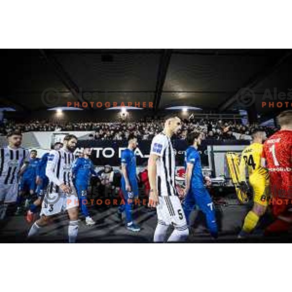Klemen Pucko and Leard Sadriu during Slovenian cup 2023/2024 semi final football match between Mura and Rogaska in Fazanerija, Murska Sobota, Slovenia on April 25, 2024. Photo: Jure Banfi