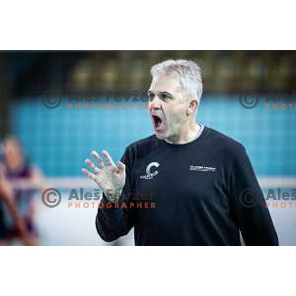 Bruno Najdic, head coach of Calcit Volley during volleyball match of Finals of the Slovenian Championship between Nova KBM Maribor and Calcit Volley in Dvorana Lukna, Maribor, Slovenia on April 26, 2024. Photo: Jure Banfi
