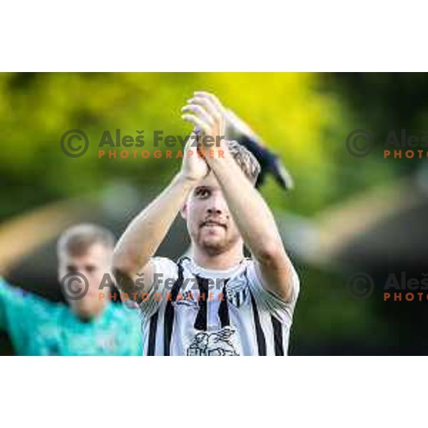 Niko Kasalo celebrating after Prva liga Telemach football match between Mura and Aluminij in Fazanerija, Murska Sobota, Slovenia on April 29, 2024. Photo: Jure Banfi
