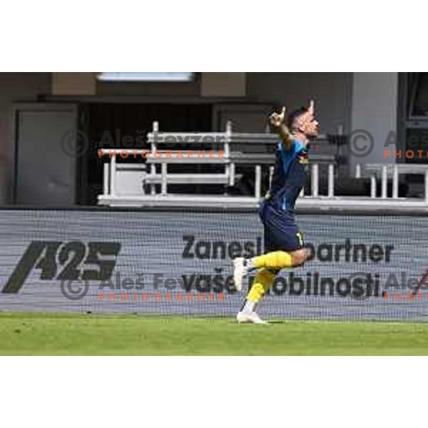Aljosa Matko celebrates first goal for Celje during Prva liga Telemach 2023/2024 football match between Celje and Koper in Celje, Slovenia on May 12, 2024