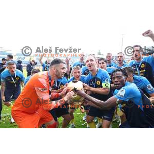 Players of NK Celje celebrate National Title Prva liga Telemach 2023/2024 in Celje, Slovenia on May 12, 2024