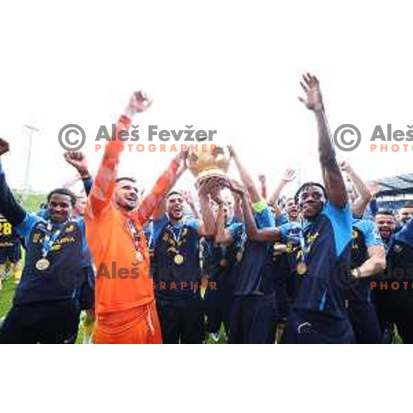 Players of NK Celje celebrate National Title Prva liga Telemach 2023/2024 in Celje, Slovenia on May 12, 2024