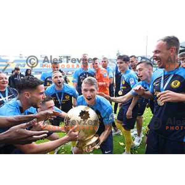 Players of NK Celje celebrate National Title Prva liga Telemach 2023/2024 in Celje, Slovenia on May 12, 2024