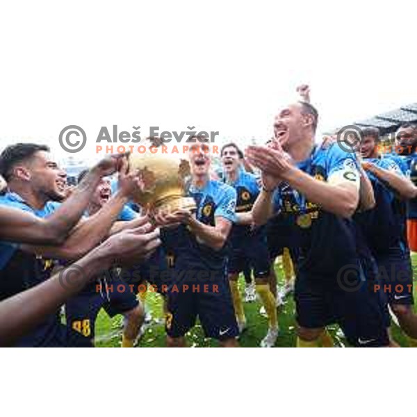 Players of NK Celje celebrate National Title Prva liga Telemach 2023/2024 in Celje, Slovenia on May 12, 2024