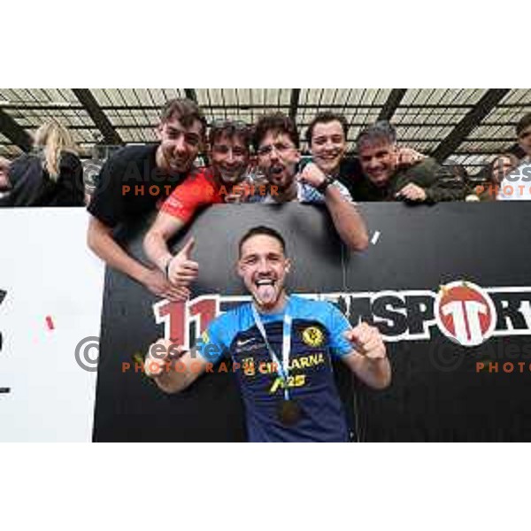 Players of NK Celje celebrate National Title Prva liga Telemach 2023/2024 in Celje, Slovenia on May 12, 2024