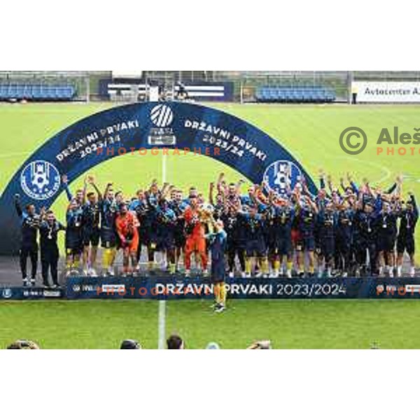 Players of NK Celje celebrate National Title Prva liga Telemach 2023/2024 in Celje, Slovenia on May 12, 2024