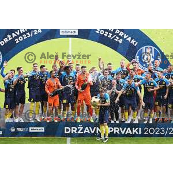 Players of NK Celje celebrate National Title Prva liga Telemach 2023/2024 in Celje, Slovenia on May 12, 2024