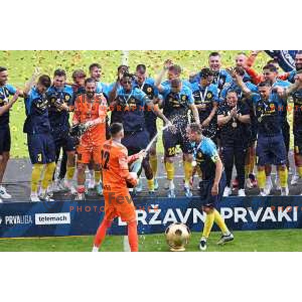 Players of NK Celje celebrate National Title Prva liga Telemach 2023/2024 in Celje, Slovenia on May 12, 2024