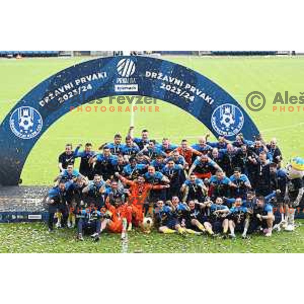 Players of NK Celje celebrate National Title Prva liga Telemach 2023/2024 in Celje, Slovenia on May 12, 2024