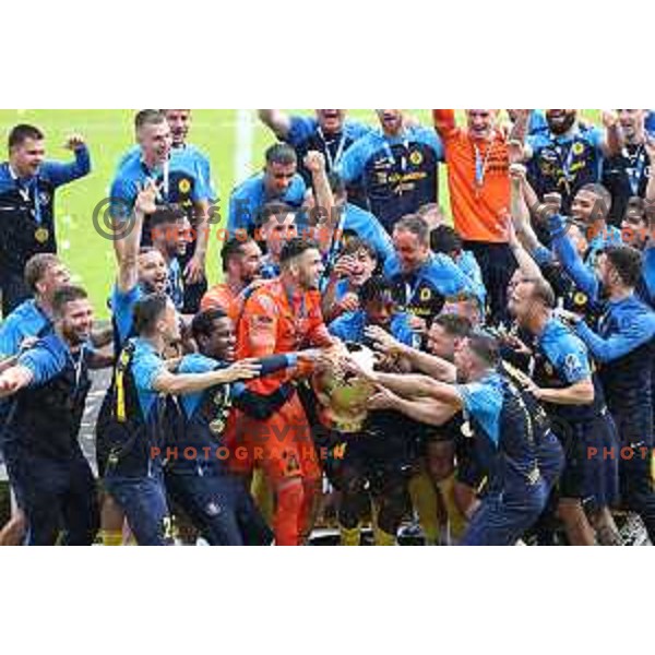 Players of NK Celje celebrate National Title Prva liga Telemach 2023/2024 in Celje, Slovenia on May 12, 2024