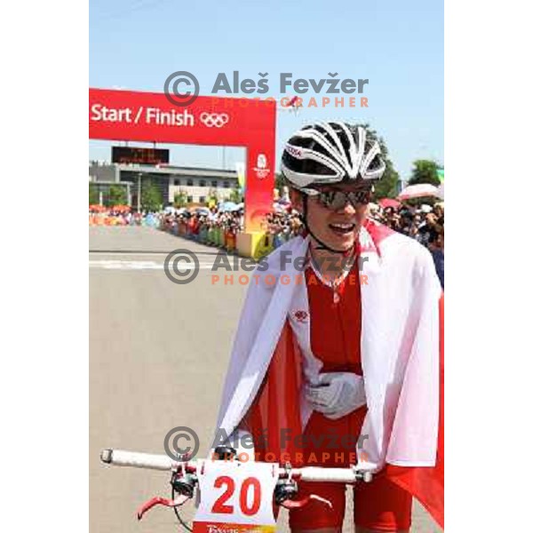 Maja Wloszczowska (POL) finished second at women\'s cross-country mountain bike race at Olympic games in Beijing, China 23.8.2008 