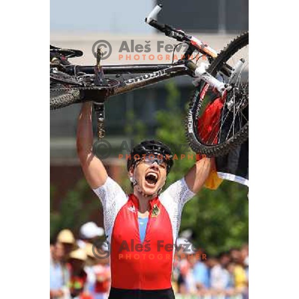 Sabine Spitz (GER) winner of women\'s cross-country mountain bike race at Olympic games in Beijing, China 23.8.2008 