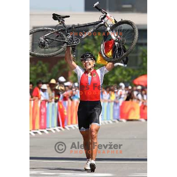 Sabine Spitz (GER) winner of women\'s cross-country mountain bike race at Olympic games in Beijing, China 23.8.2008 