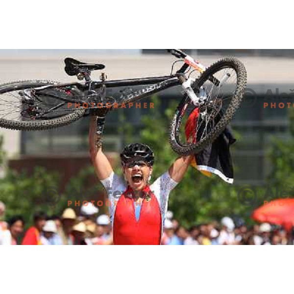 Sabine Spitz (GER) winner of women\'s cross-country mountain bike race at Olympic games in Beijing, China 23.8.2008 