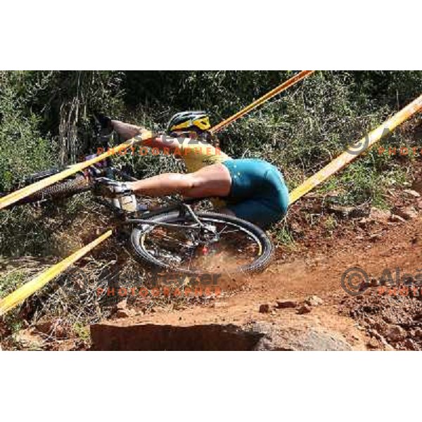 Dellys Starr (AUS) at women\'s cross-country mountain bike race at Olympic games in Beijing, China 23.8.2008 