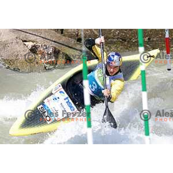 Peter Kauzer (SLO) competes in Men\'s Kayak Slalom at ECA European Championships in Tacen, Slovenia on May 18, 2024