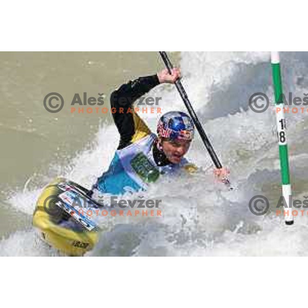 Peter Kauzer (SLO) competes in Men\'s Kayak Slalom at ECA European Championships in Tacen, Slovenia on May 18, 2024